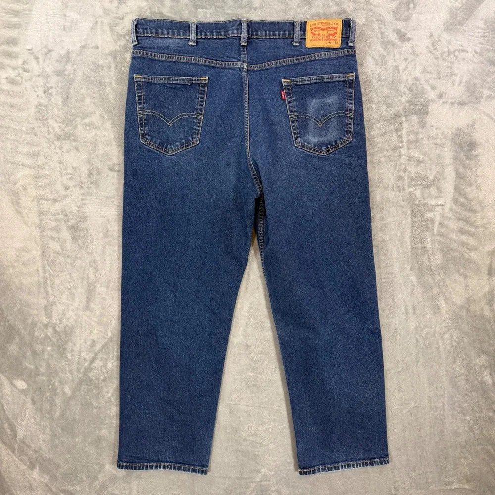 Levi's 541 Athletic Taper Jeans Men's 42x30 Blue Dark‎ Wash Stretch Denim